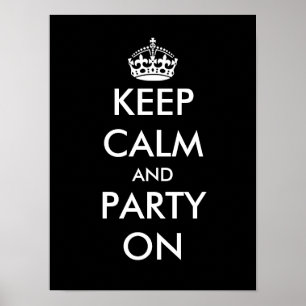 Ruhe und Party auf Poster behalten