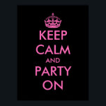 Ruhe und Party auf Poster behalten | Anpassbar<br><div class="desc">Ruhe und Party auf Poster behalten | Anpassbar. Behalt die Ruhe und mach den Designlöffel weiter.</div>