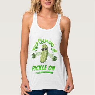 Ruhe und Pickle auf Pickleball-T - Shirt behalten