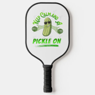Ruhe und Pickle auf Pickleball-T - Shirt behalten Pickleball Schläger