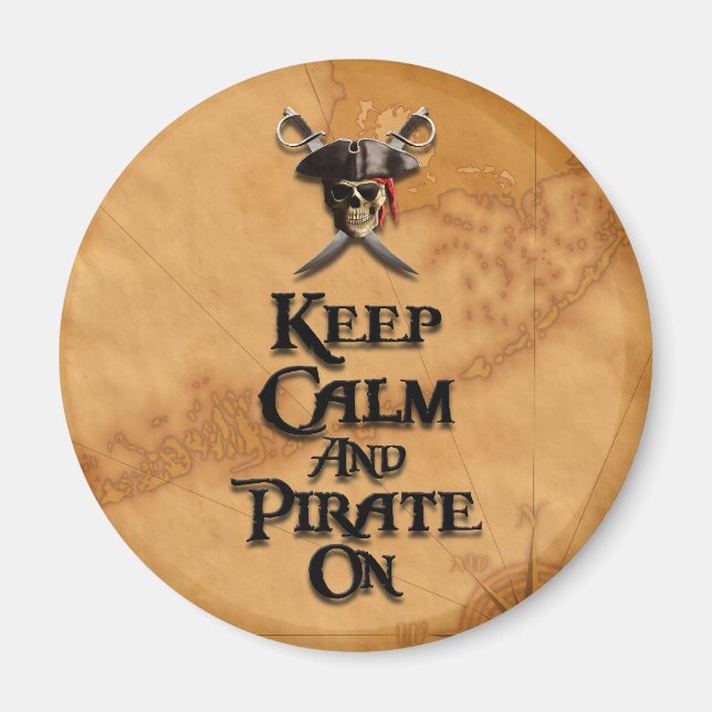 Ruhe und Piraten behalten Magnet (Vorne)