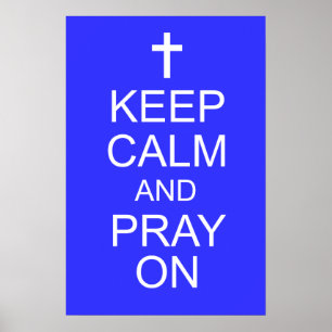 Ruhe und PRAY auf Plakat behalten