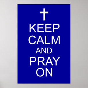 Ruhe und PRAY auf Plakat behalten