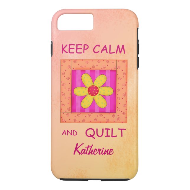 Ruhe und Quilt-Block Personalisiert Ihren Namen be Case-Mate iPhone Hülle (Rückseite)