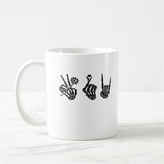 Ruhe und Roll Skeleton Hands Classic Kaffeetasse