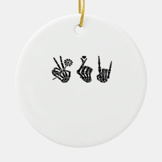 Ruhe und Roll Skeleton Hands Classic Keramik Ornament