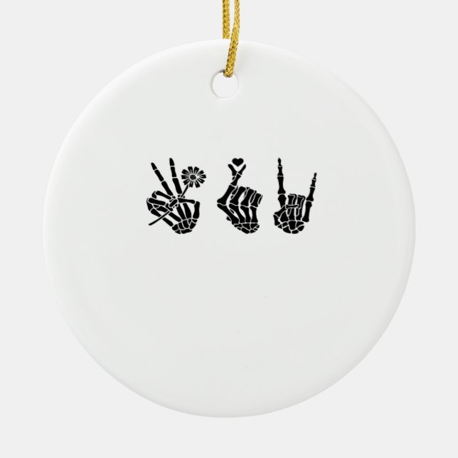 Ruhe und Roll Skeleton Hands Classic Keramik Ornament (Vorne)