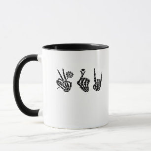 Ruhe und Roll Skeleton Hands Classic Tasse