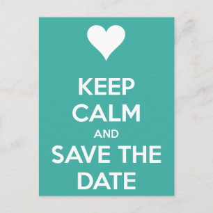 Ruhe und Save the Date Blau behalten Ankündigungspostkarte