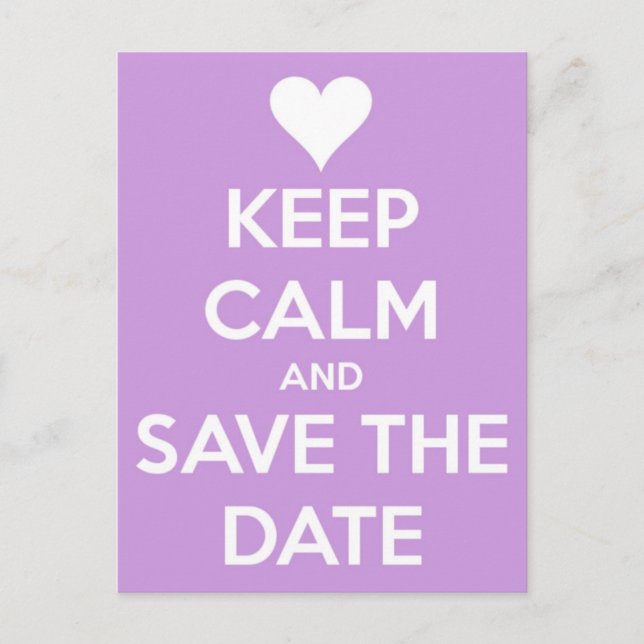 Ruhe und Save the Date Lavender behalten Ankündigungspostkarte (Vorderseite)