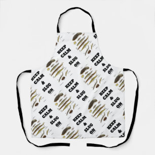 Ruhe und Schlucken auf dem Spaß von Slug behalten Schürze