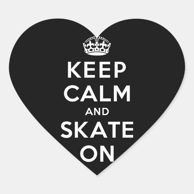 Ruhe und Skate behalten Herz-Aufkleber (Vorderseite)