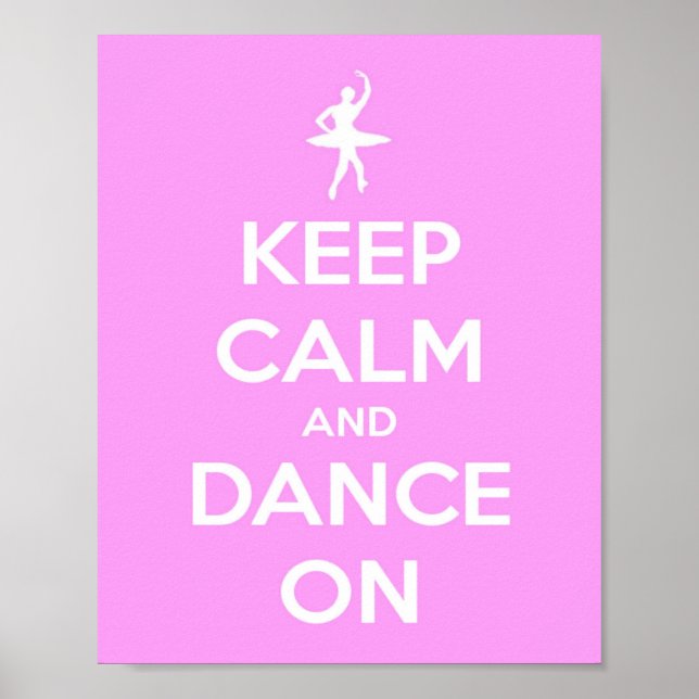 Ruhe und Tanz auf Rosa behalten Poster (Vorne)