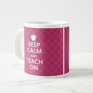 Ruhe und Teach On behalten, rosa Kariert Jumbo-Tasse
