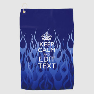 Ruhe und Text auf Akzent blauen Flammen behalten Golfhandtuch