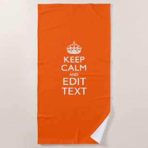 Ruhe und Text auf Akzent Orange behalten Strandtuch