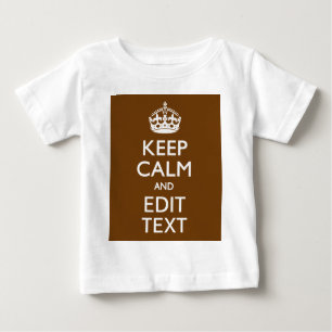 Ruhe und Text auf Braun behalten Baby T-shirt