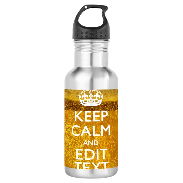 Ruhe und Text für Bier behalten Edelstahlflasche (Vorderseite)