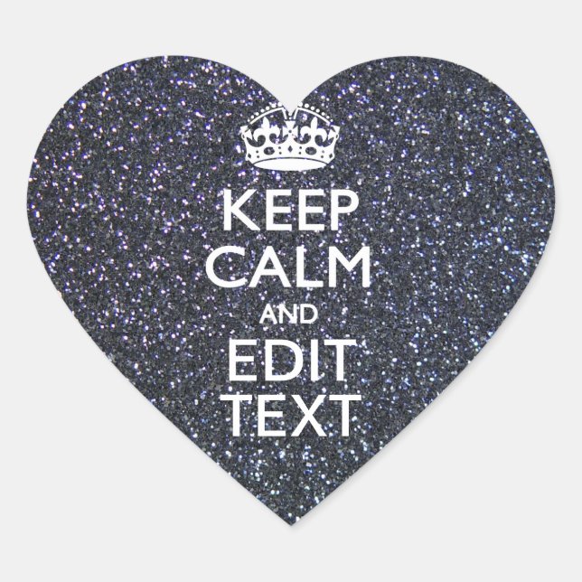 Ruhe und Text im Mitternachtsstil behalten Herz-Aufkleber (Vorderseite)