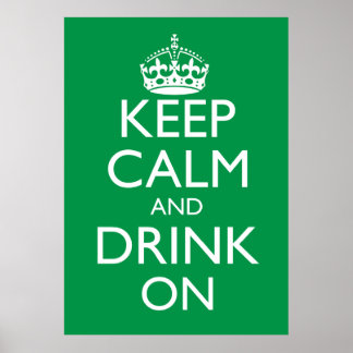 Ruhe und Trinken auf dem Plakat behalten