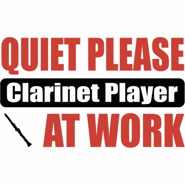 Ruhebitte Clarinet-Spieler bei der Arbeit Fotoskulptur Ornament (Vorne)