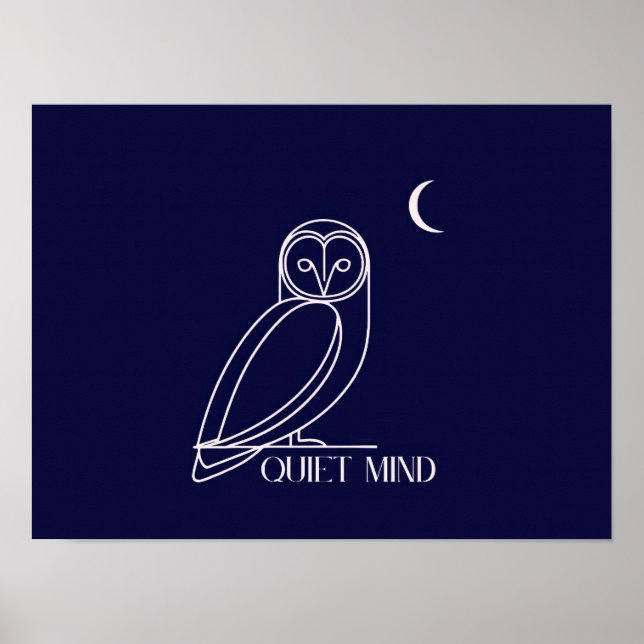 Ruhegeist Eule – Minimalistisches Nachtweisheitsde Poster (Vorne)