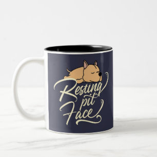Ruhegrube Gesicht Pitbull Liebhaber Zweifarbige Tasse