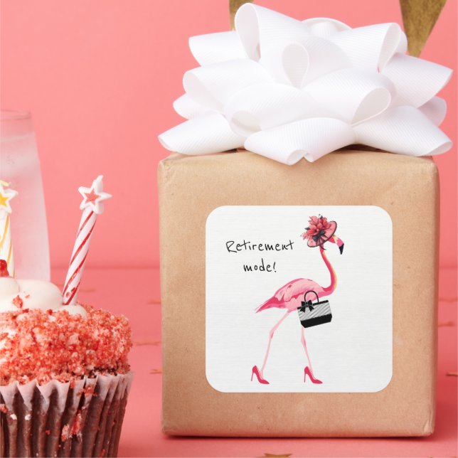Ruhemodus! Chic Classy Pink Flamingo Quadratischer Aufkleber (Party)