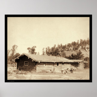 Ruhen an der alten Holzkabine Zuhause SD 1887 Poster