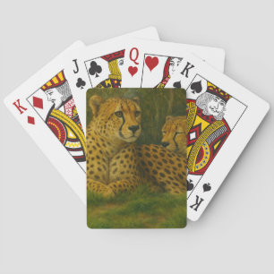 Ruhen des Cheetah Duo in der Waldlandschaft Spielkarten