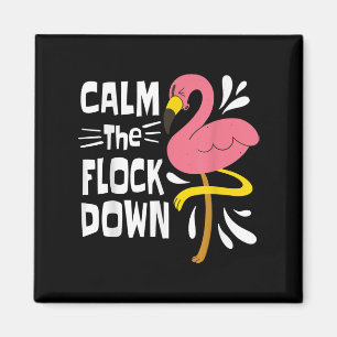 Ruhen Sie den Flock Down Funny Pink Flamingo Magnet