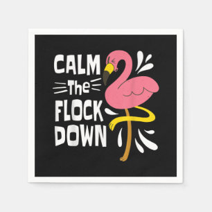Ruhen Sie den Flock Down Funny Pink Flamingo Serviette