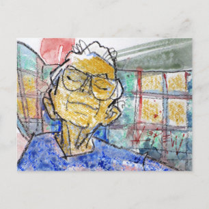 Ruhen Sie Ihre Augen Crayon Resist Larry Lerew #17 Postkarte