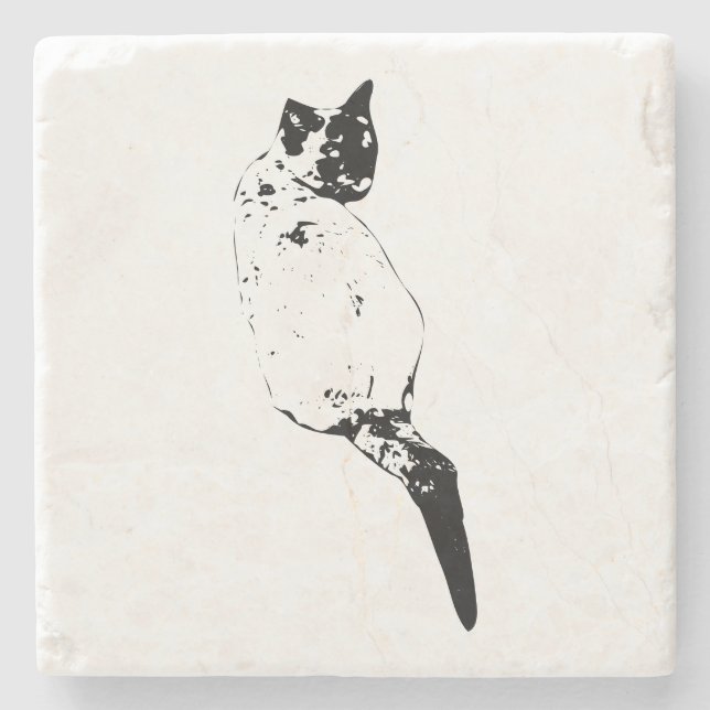 Ruhende Katze, subtiler Charme Steinuntersetzer (Vorderseite)