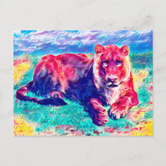 Ruhende Löwin Postkarte