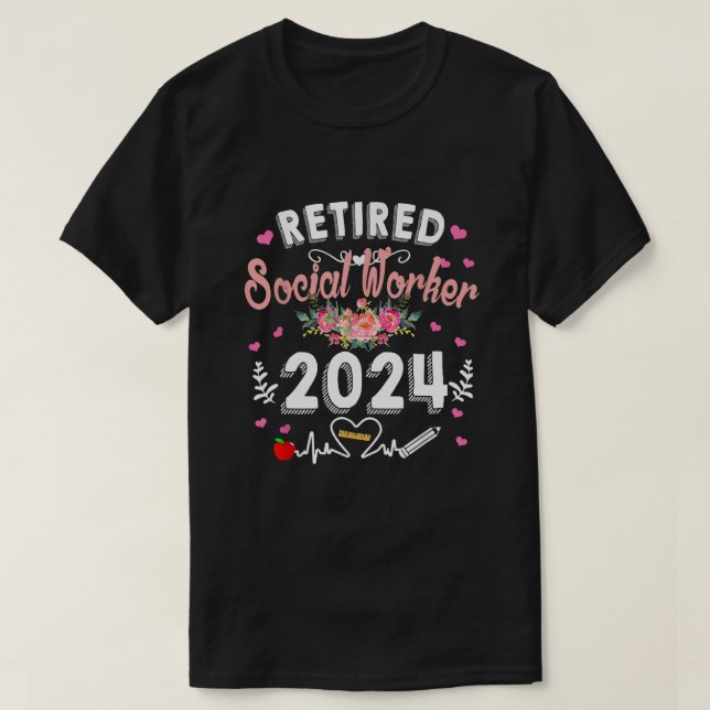 Ruhende Sozialarbeiter-Klasse 2024 Lehrerin Remüde T-Shirt (Design vorne)