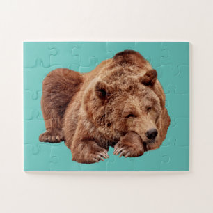RUHENDER GRIZZLYBÄR SCHLAFENDES JIGSAW-PUZZLE PUZZLE