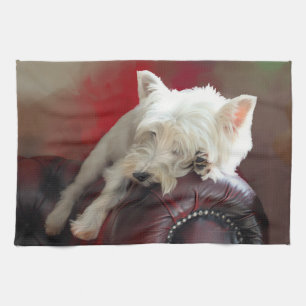 Ruhender Westie Handtuch