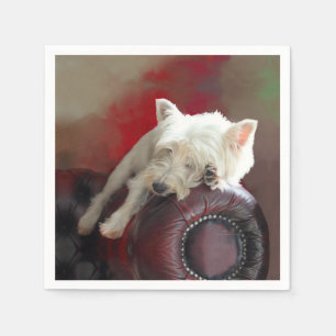 Ruhender Westie Serviette