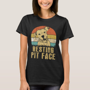 Ruhendes Pit-Gesicht Lustiger Pitbull Retro Vintag T-Shirt