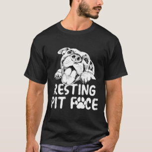 Ruhendes Pitbull-Gesicht Pitbull-Hunde Liebhaber P T-Shirt