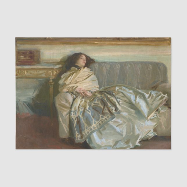 Ruhepause von John Singer Sargent Seidenpapier (Vorderseite)