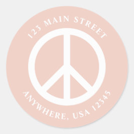 Ruheschild Retrosa boho Rücksendetikett Runder Aufkleber