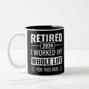 Ruhestand 2024 Lustige Geschenke Offiziell Im Ruhe Zweifarbige Tasse