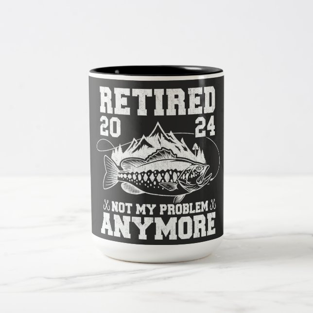 Ruhestand 2024 Nicht mein Problem noch mehr Funny  Zweifarbige Tasse (Mittel)