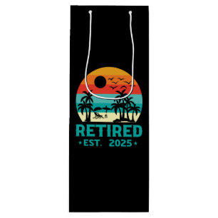 Ruhestand 2025 geschenktüte für weinflaschen