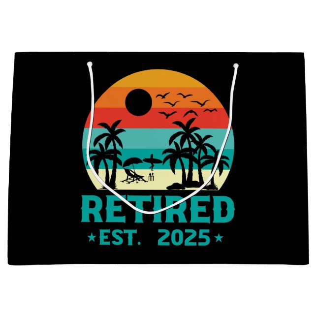 Ruhestand 2025 große geschenktüte (Vorderseite)