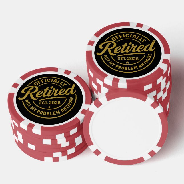 Ruhestand 2026 Rentner 2026 Nicht Mein Problem Pokerchips (Stapel)