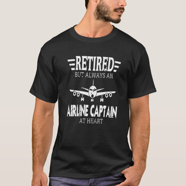 Ruhestand, aber immer ein Flugzeugkapitän im Herze T-Shirt (Vorderseite)