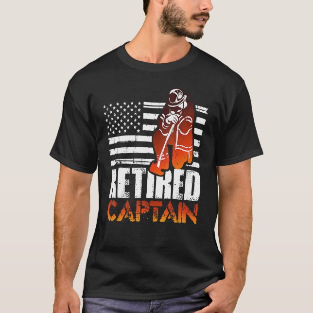 Ruhestand American Firefighter Captain Retirement T-Shirt (Vorderseite)